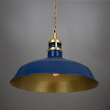 Vintage Industrial Matlock Pendant in Antique Brass and Pink