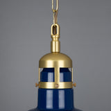 Vintage Industrial Matlock Pendant in Antique Brass and Pink