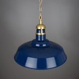 Vintage Industrial Matlock Pendant in Antique Brass and Pink
