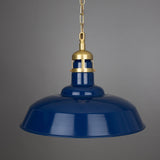 Vintage Industrial Matlock Pendant in Antique Brass and Pink