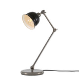 Elegant Nico Lamp in Antique Silver with Sleek Black Shade