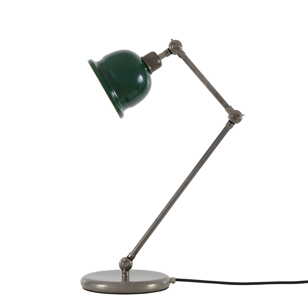 Elegant Nico Lamp in Antique Silver with Sleek Black Shade