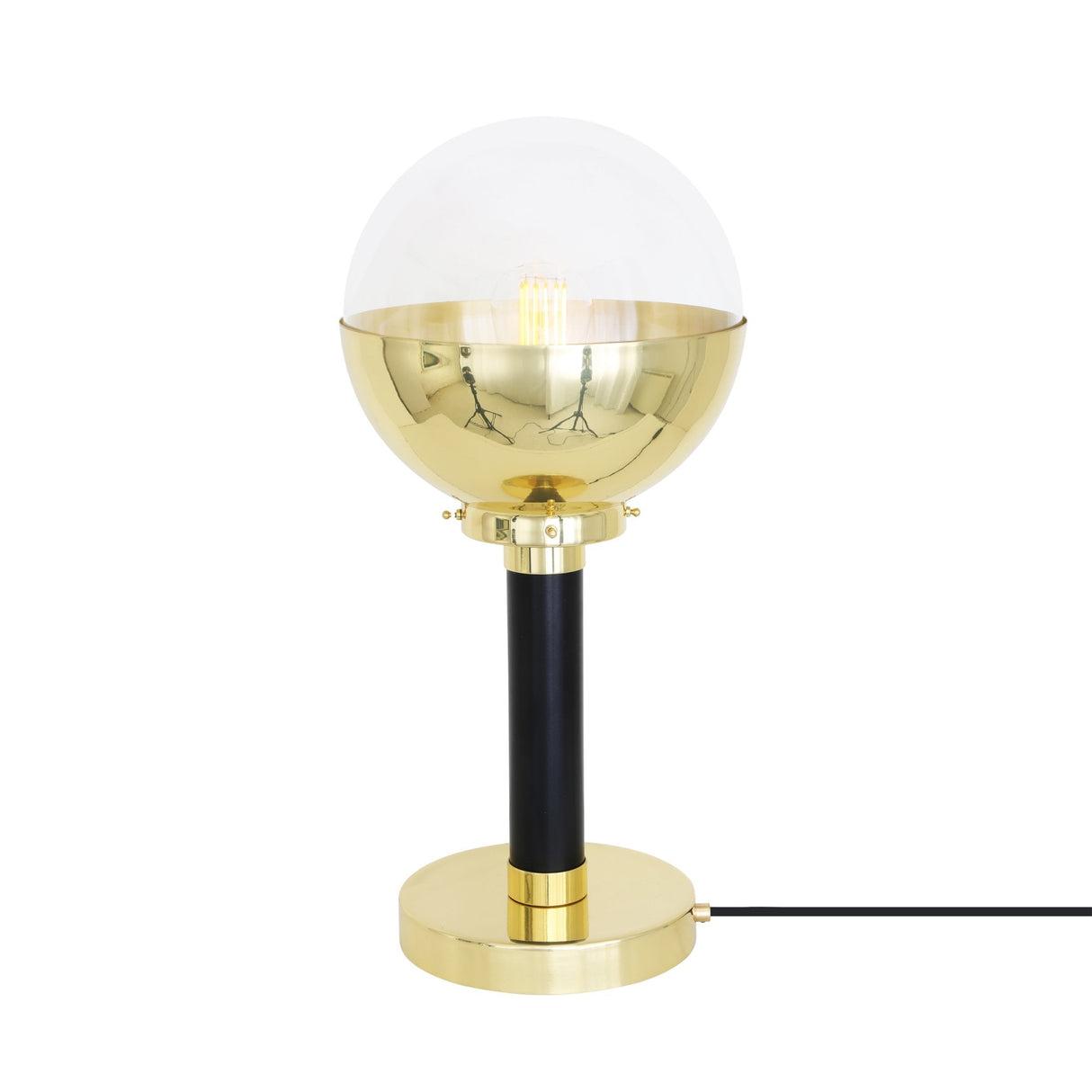 Elegant Florence Antique Brass and Glass Table Lamp