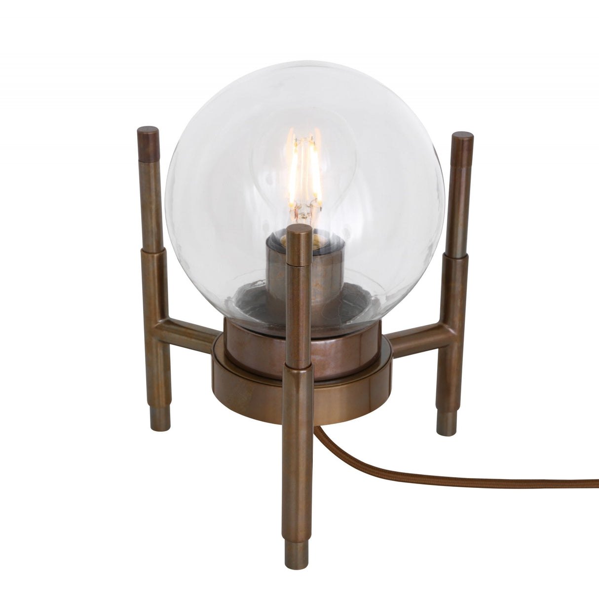 Eske Modern Glass and Brass Table Lamp