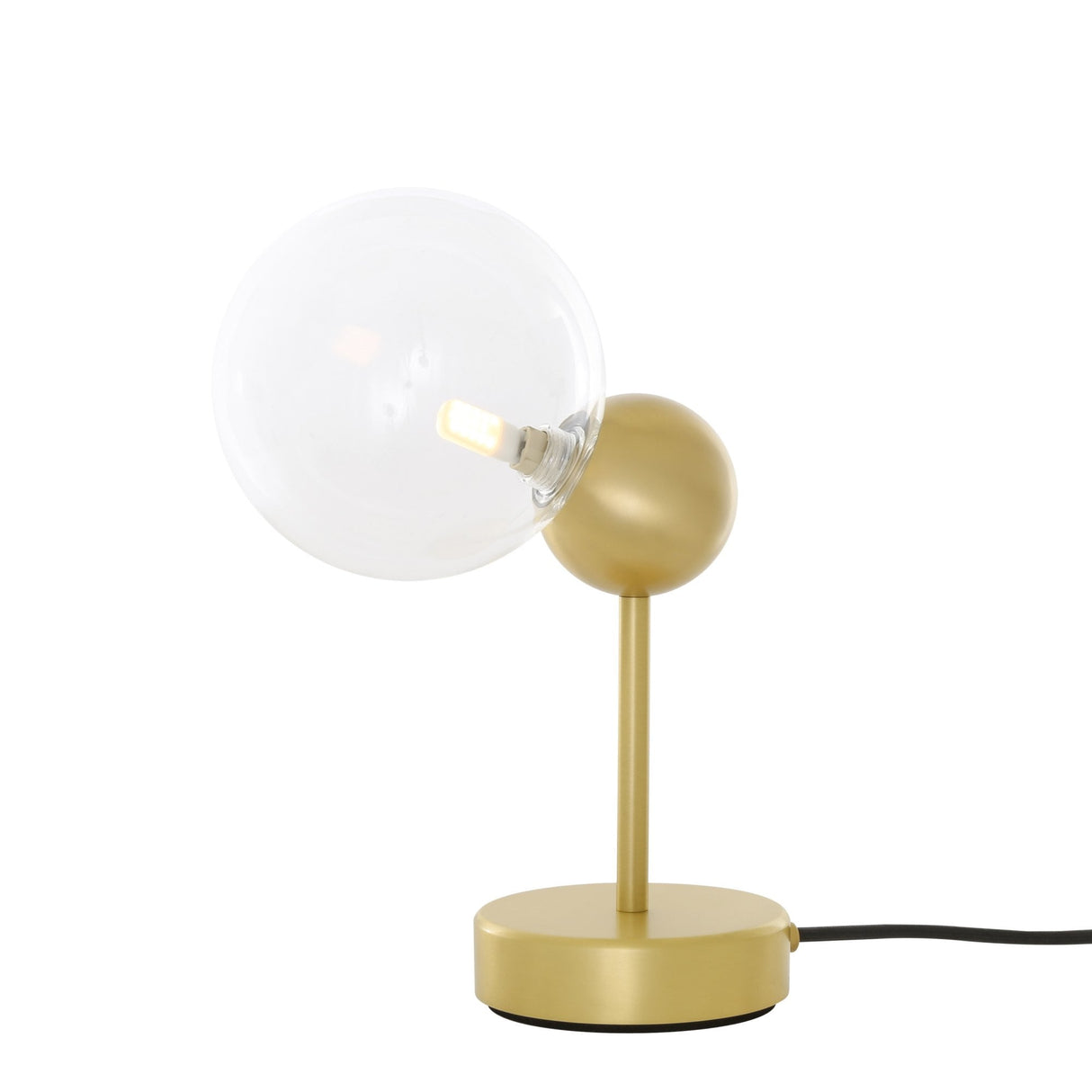 Helena Modern Brass and Glass Table Lamp with 15cm Globe Shade