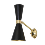 Cairo Swivel Wall Light in Polished Brass and Matte Black Finish