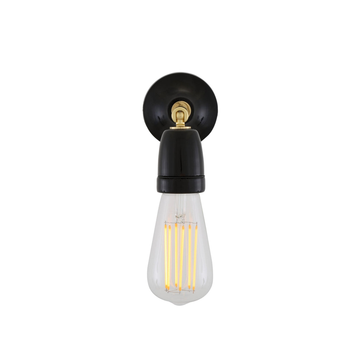 Elegant Black & Brass Cabra Wall Sconce