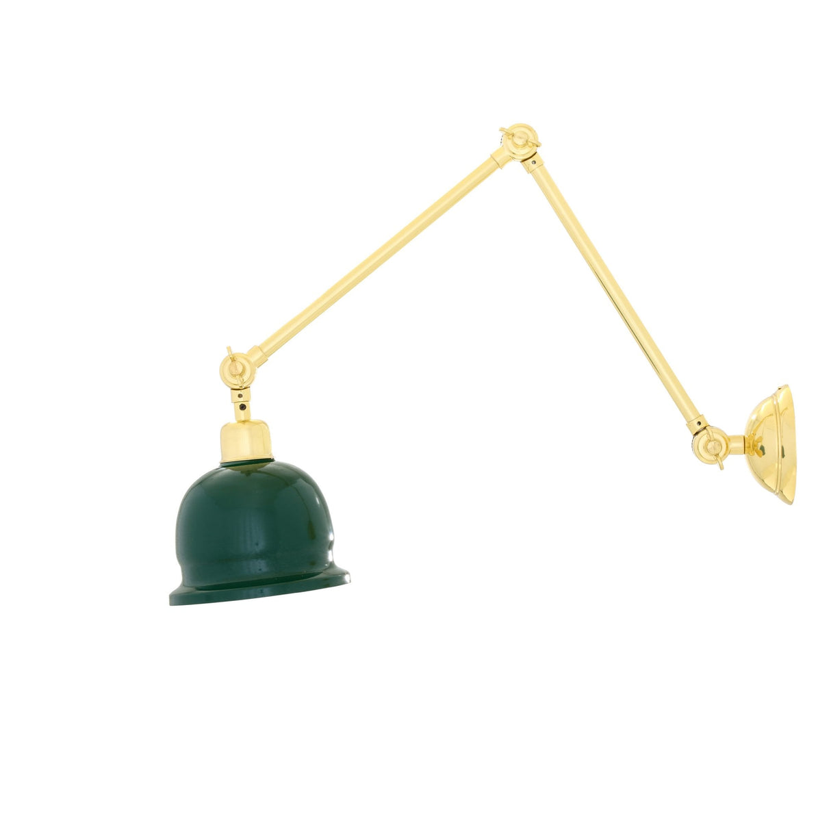 Elegant Brass and Black Shade Wall Sconce - Adjustable Height
