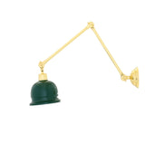 Elegant Brass and Black Shade Wall Sconce - Adjustable Height