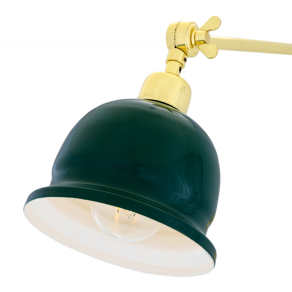 Elegant Brass and Black Shade Wall Sconce - Adjustable Height