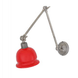Nico Adjustable Wall Light, Antique Silver with Black Shade