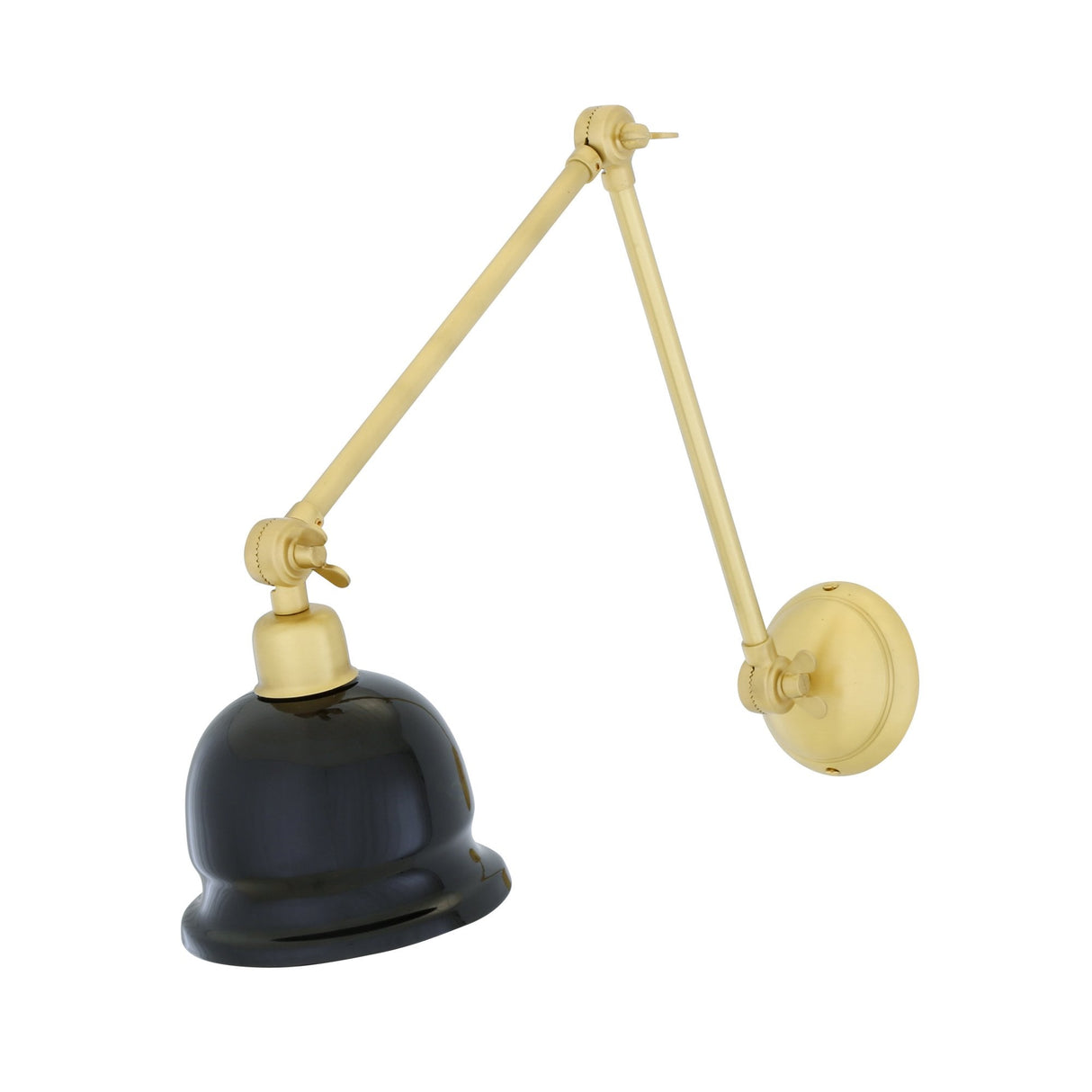 Elegant Brass Wall Sconce with Black Shade