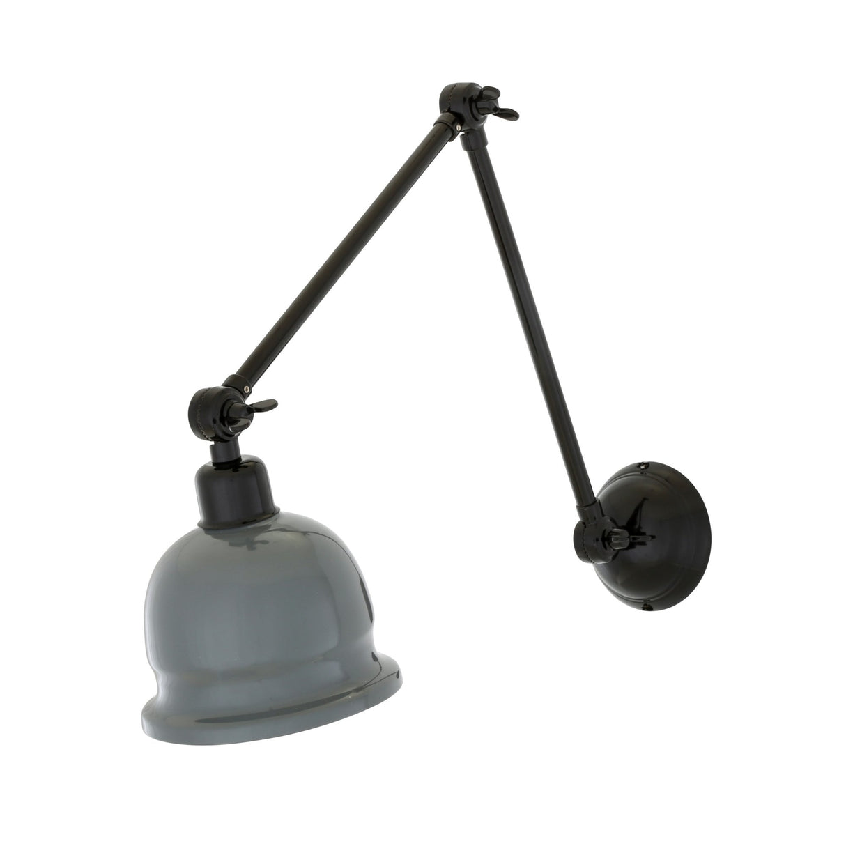 Contemporary Black Brass Poster Lamp with Adjustable Height