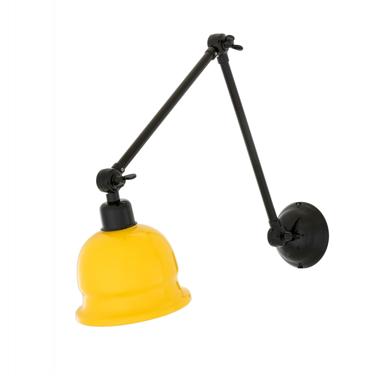 Contemporary Black Brass Poster Lamp with Adjustable Height