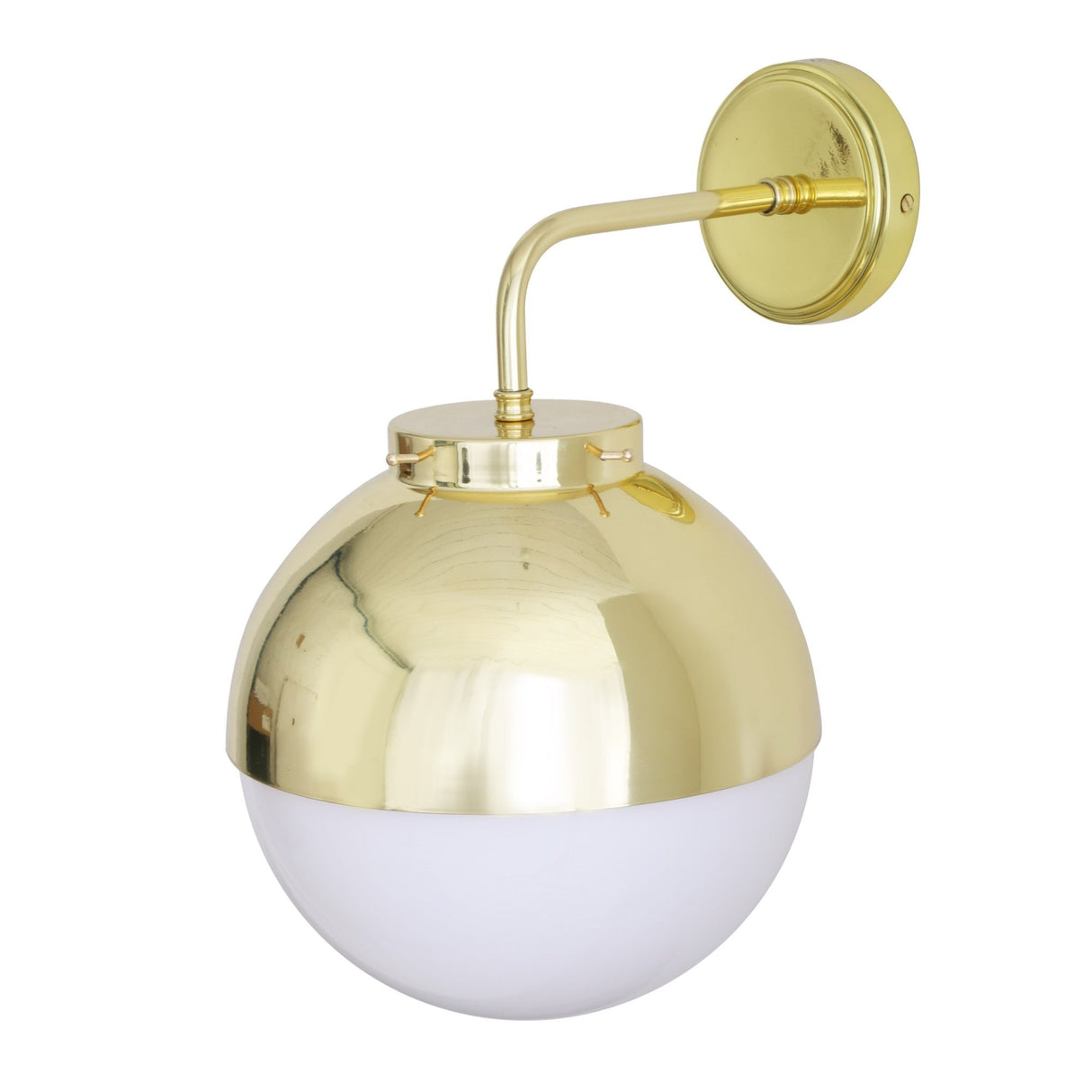 Florence Antique Brass Globe Wall Light with Clear Glass Shade