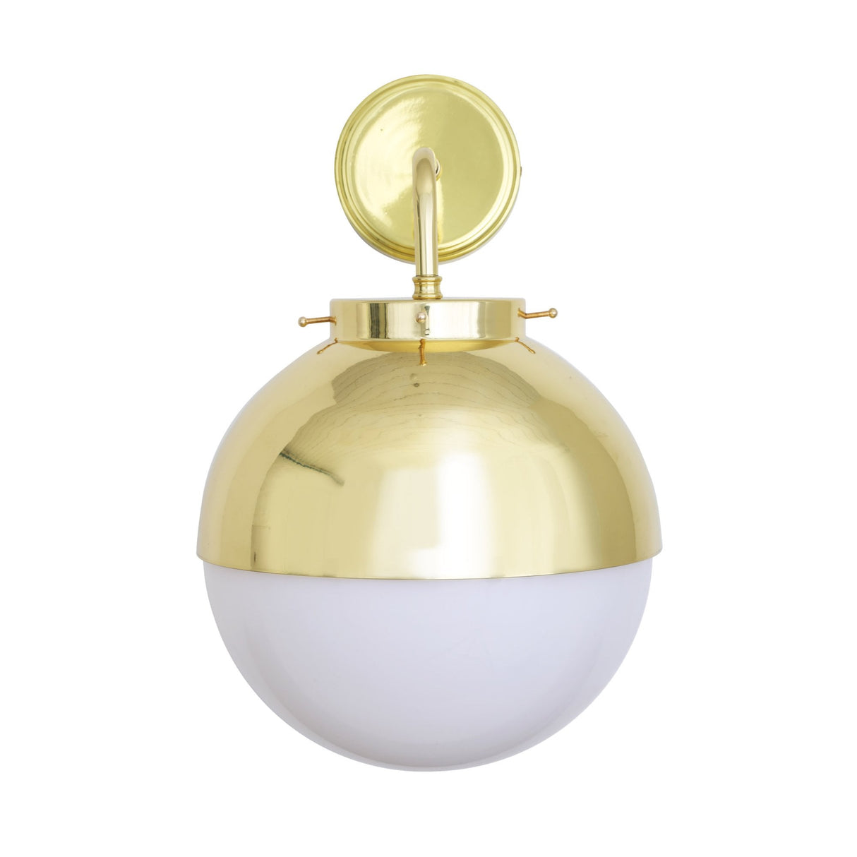 Florence Antique Brass Globe Wall Light with Clear Glass Shade