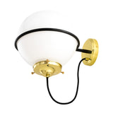 Oranmore 25cm Antique Brass & Black Globe Wall Light