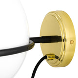 Oranmore 25cm Antique Brass & Black Globe Wall Light