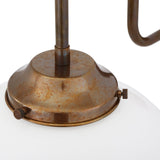 Vintage Brass and Glass Swan Neck Wall Light - 20cm
