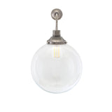 Bamako Antique Brass Wall Light with Clear Glass, 30cm