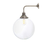 Bamako Antique Brass Wall Light with Clear Glass, 30cm