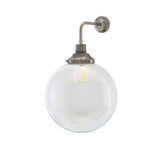 Bamako Antique Brass Wall Light with Clear Glass, 30cm