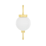 Vintage Brass Lantern Wall Light with Clear Glass Shade