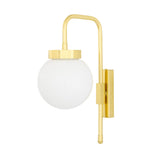 Vintage Brass Lantern Wall Light with Clear Glass Shade
