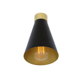 Elegant Matt Black and Polished Brass Wall Sconce