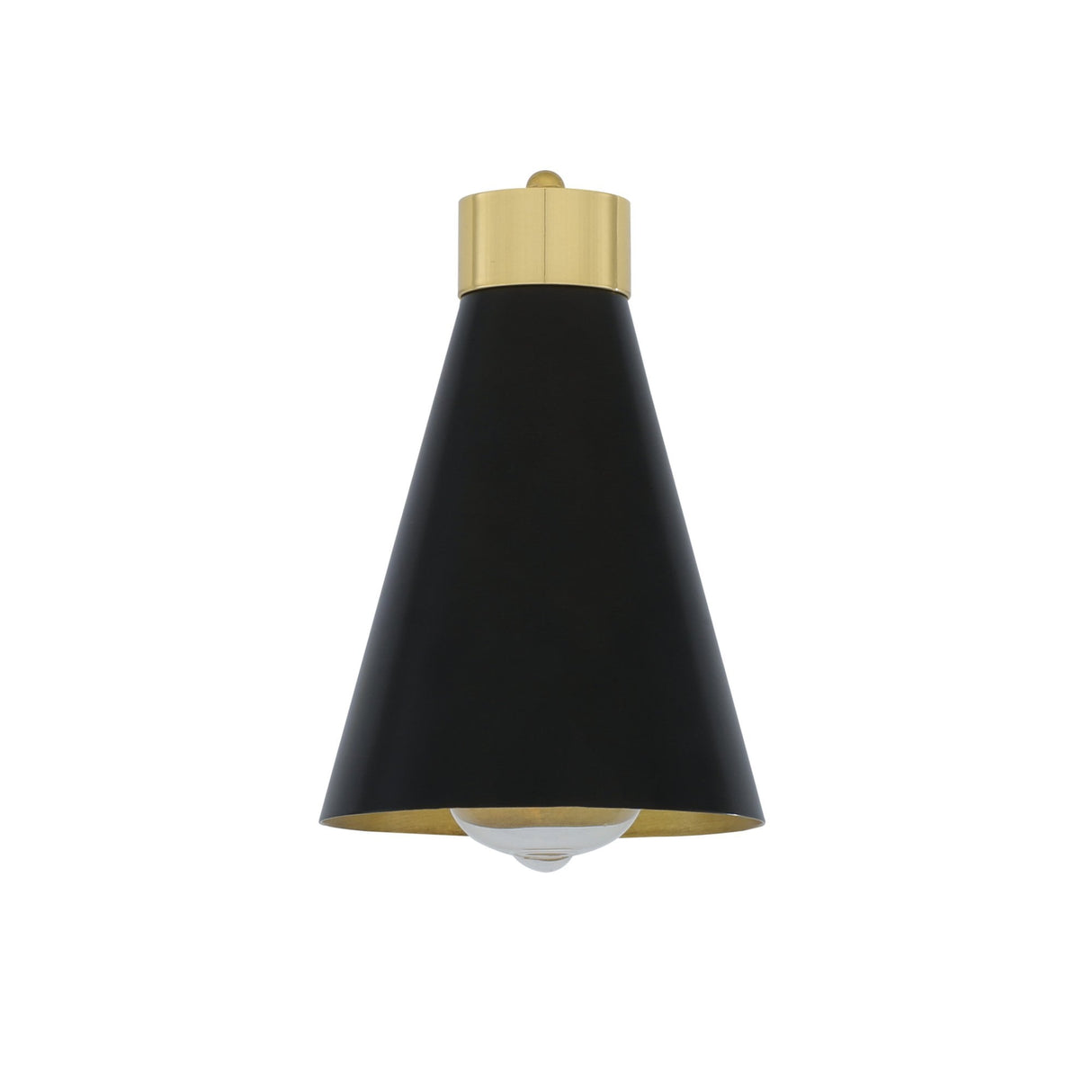 Elegant Matt Black and Polished Brass Wall Sconce