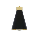 Elegant Matt Black and Polished Brass Wall Sconce