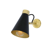 Elegant Matt Black and Polished Brass Wall Sconce