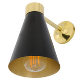 Kamina Dual Finish Wall Sconce in Matte Black and Polished Brass