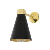 Kamina Dual Finish Wall Sconce in Matte Black and Polished Brass