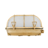 Nautical Brass Wall Light with Frosted Glass - Emergency LED Bulkhead
