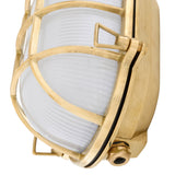 Nautical Brass Wall Light with Frosted Glass - Emergency LED Bulkhead