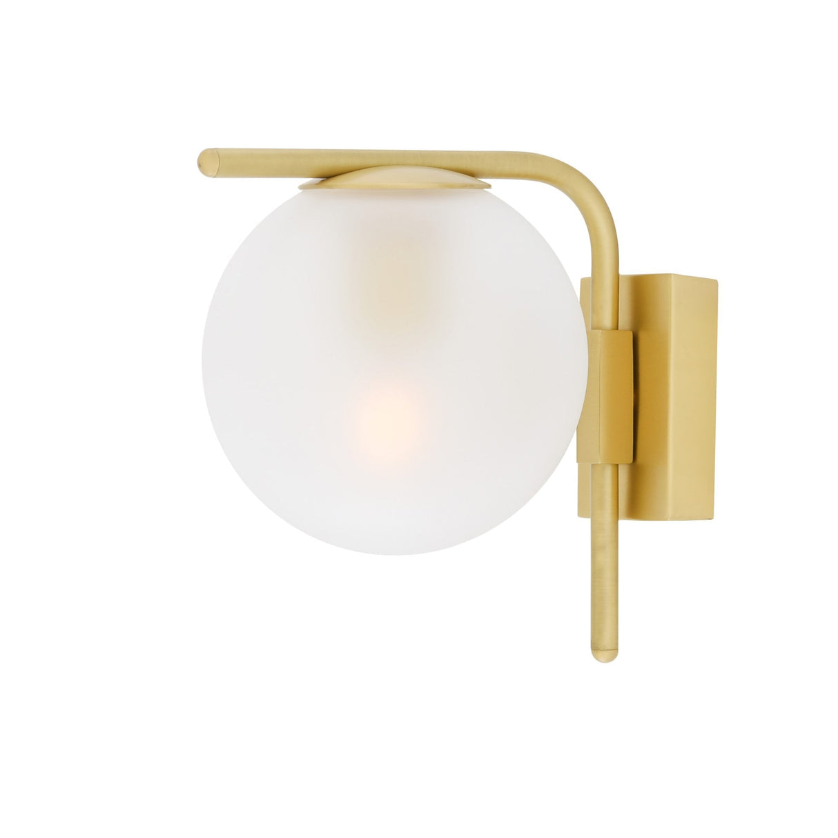 Antique Brass and Clear Glass Globe Wall Sconce
