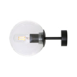 Antique Brass Globe Wall Sconce with Clear Glass