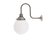 Yerevan Antique Brass Wall Light with Opal Glass Shade