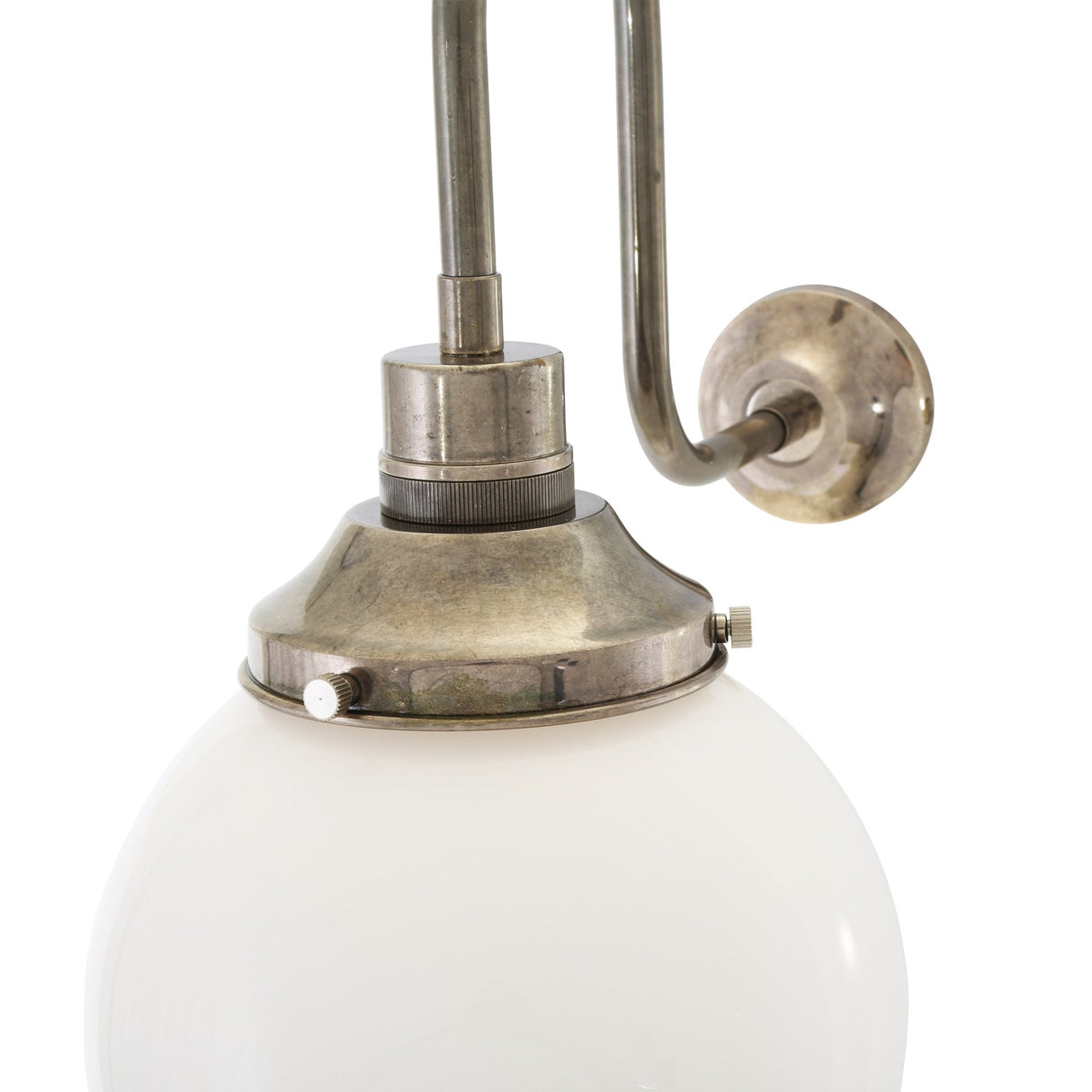 Yerevan Antique Brass Wall Light with Opal Glass Shade