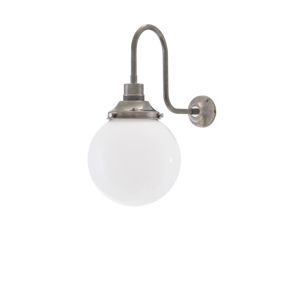 Yerevan Antique Brass Wall Light with Opal Glass Shade