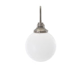 Vintage-Inspired Swan Neck Wall Light in Antique Brass with Opal Glass