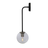 Matte Black & Antique Brass Newport Globe Wall Light