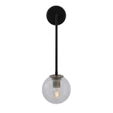 Matte Black & Antique Brass Newport Globe Wall Light