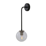 Matte Black & Antique Brass Newport Globe Wall Light