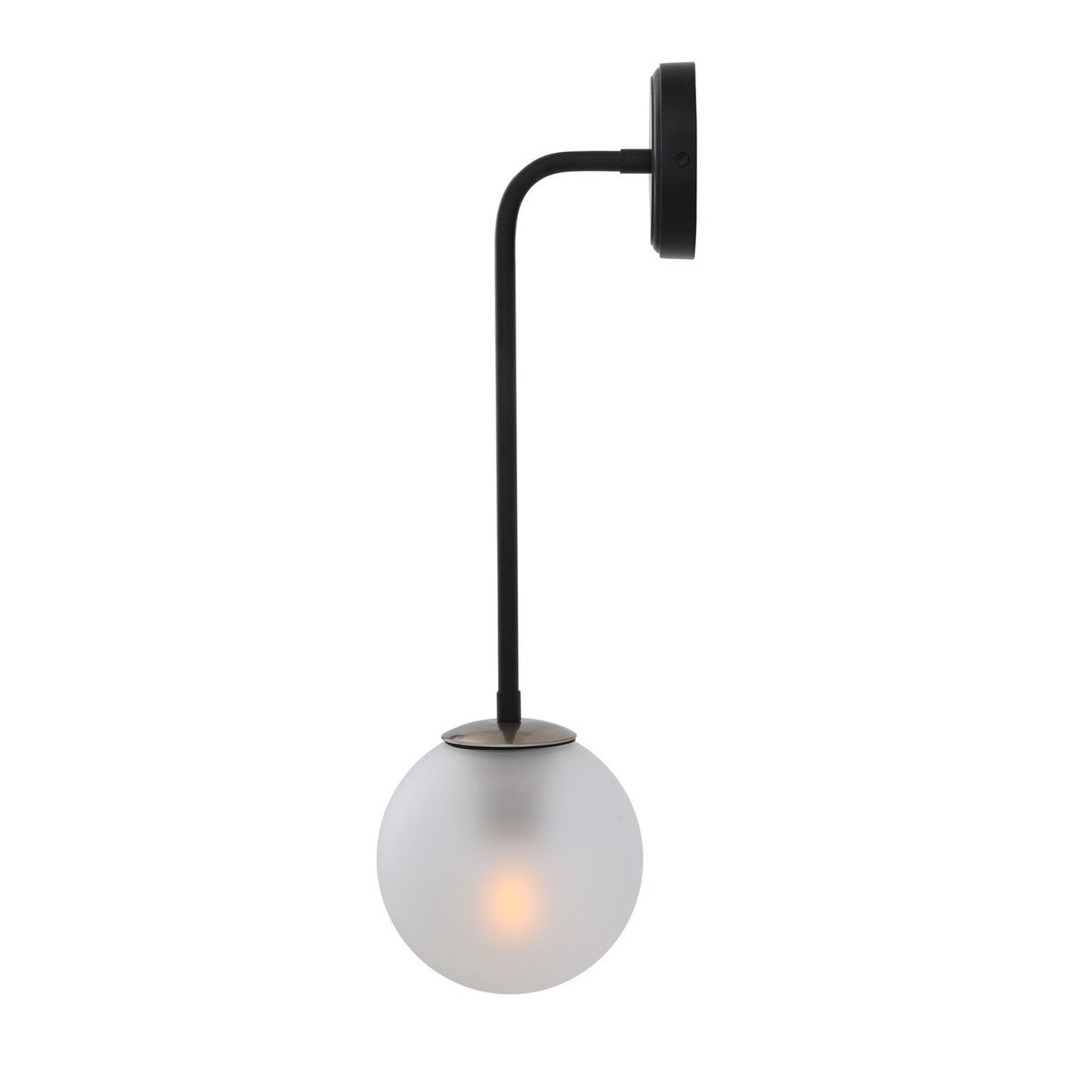 Matte Black & Antique Brass Newport Globe Wall Light