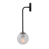 Matte Black & Antique Brass Newport Globe Wall Light