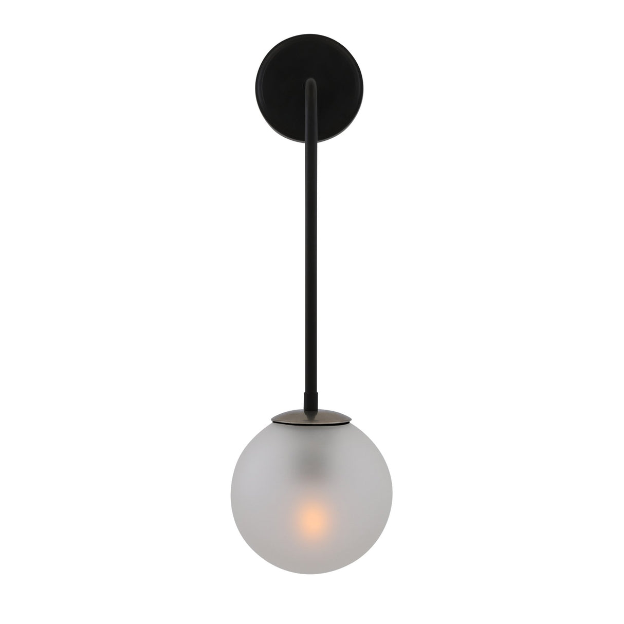 Matte Black & Antique Brass Newport Globe Wall Light