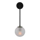 Matte Black & Antique Brass Newport Globe Wall Light