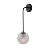 Matte Black & Antique Brass Newport Globe Wall Light